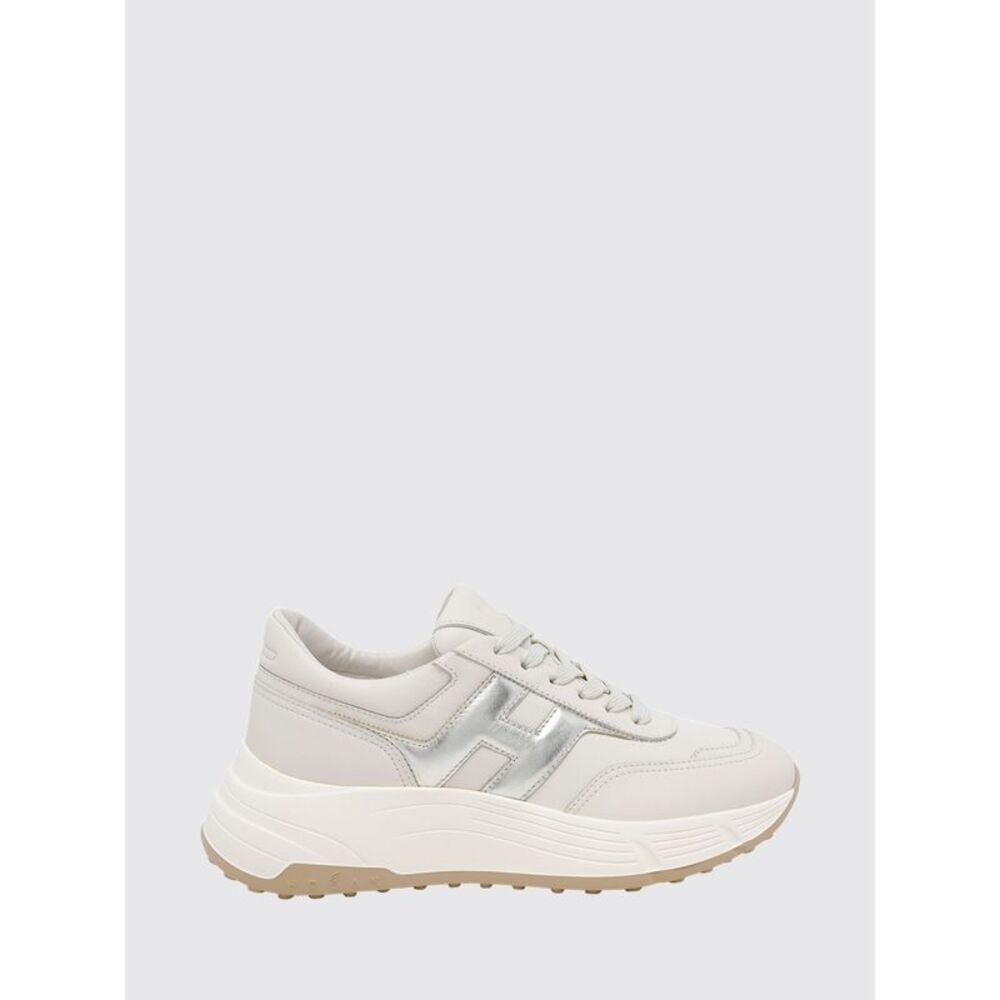 Hi-Fi Hogan Smooth And Laminated Nappa Leather Sneakers With Chunky Sole